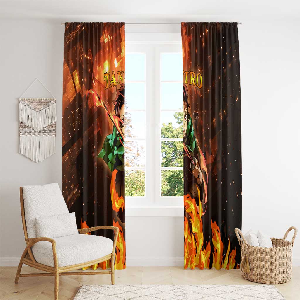 Kamado Tanjiro in Infinity Castle - Demon Slayer Window Curtain Anime Style