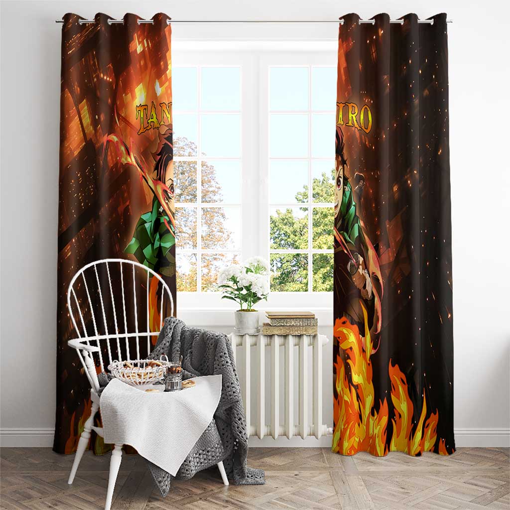 Kamado Tanjiro in Infinity Castle - Demon Slayer Window Curtain Anime Style