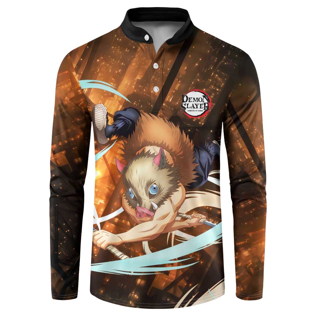 Inosuke - Infinity Castle - Demon Slayer Button Sweatshirt Anime Style