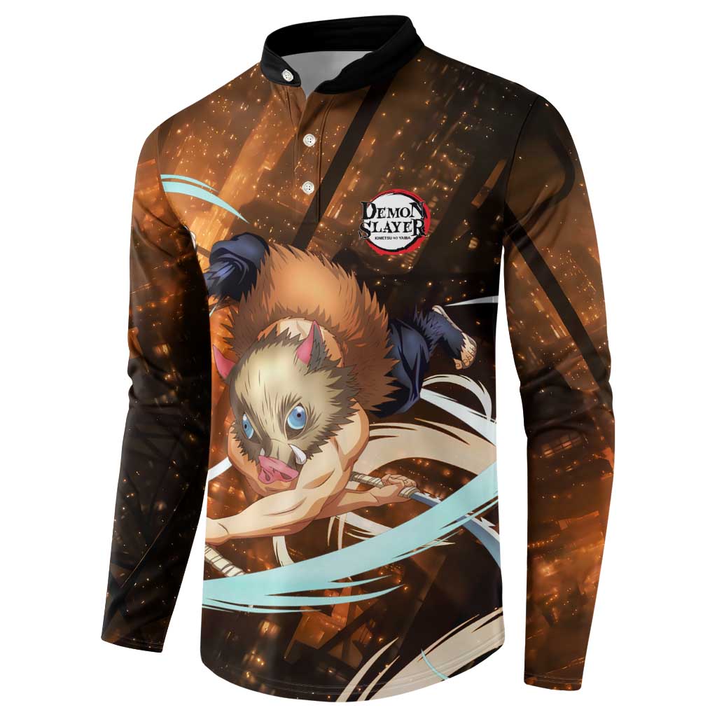 Inosuke - Infinity Castle - Demon Slayer Button Sweatshirt Anime Style
