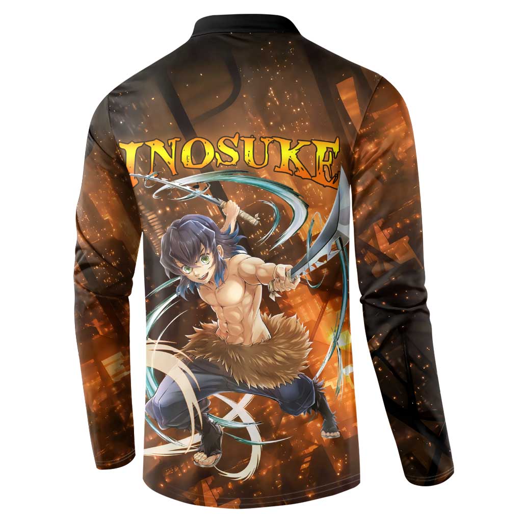 Inosuke - Infinity Castle - Demon Slayer Button Sweatshirt Anime Style