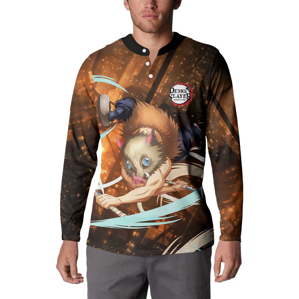 Inosuke - Infinity Castle - Demon Slayer Button Sweatshirt Anime Style
