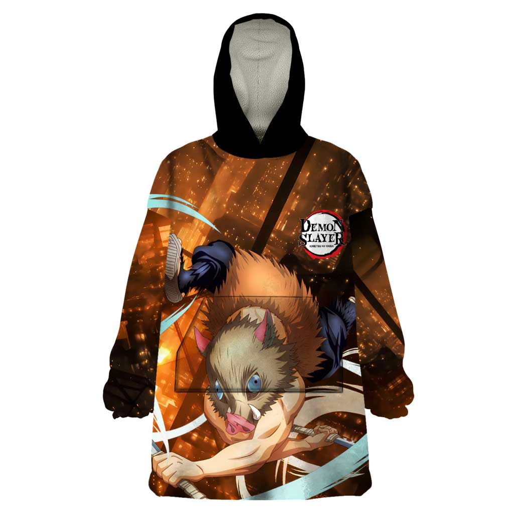 Inosuke - Infinity Castle - Demon Slayer Wearable Blanket Hoodie Anime Style