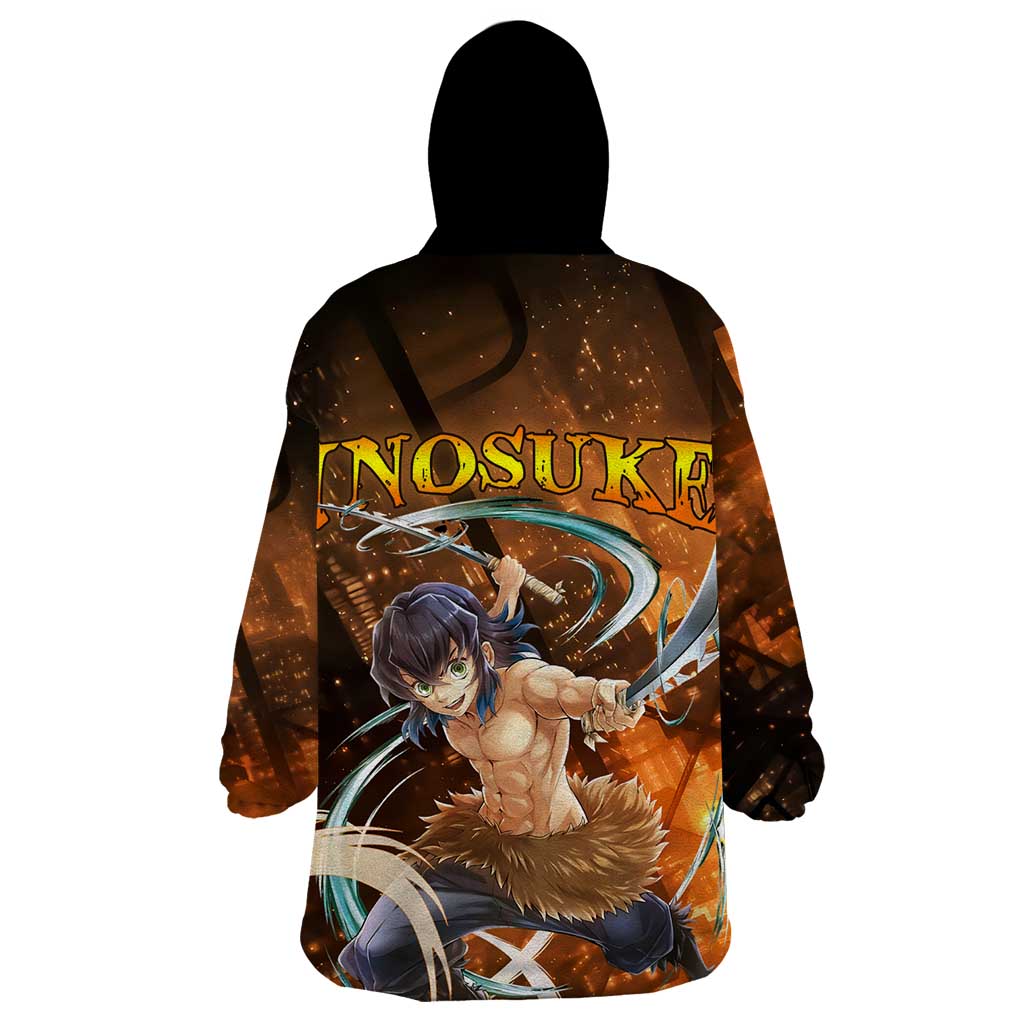 Inosuke - Infinity Castle - Demon Slayer Wearable Blanket Hoodie Anime Style