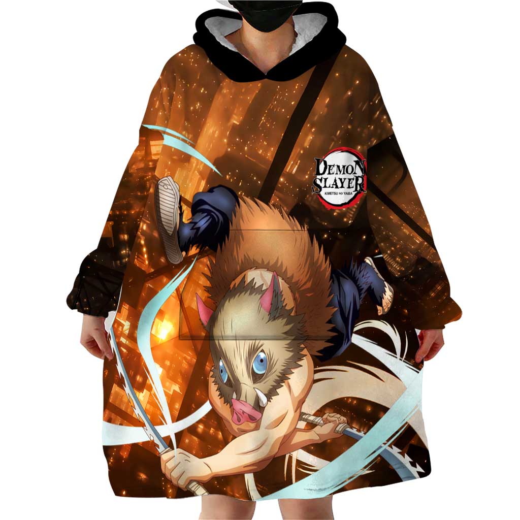 Inosuke - Infinity Castle - Demon Slayer Wearable Blanket Hoodie Anime Style