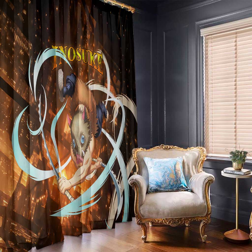 Inosuke - Infinity Castle - Demon Slayer Window Curtain Anime Style