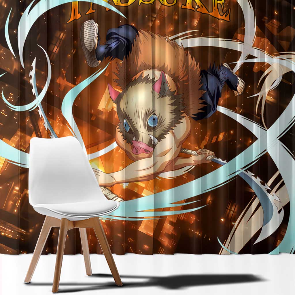 Inosuke - Infinity Castle - Demon Slayer Window Curtain Anime Style