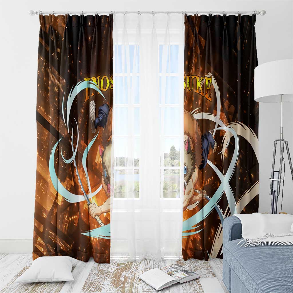 Inosuke - Infinity Castle - Demon Slayer Window Curtain Anime Style