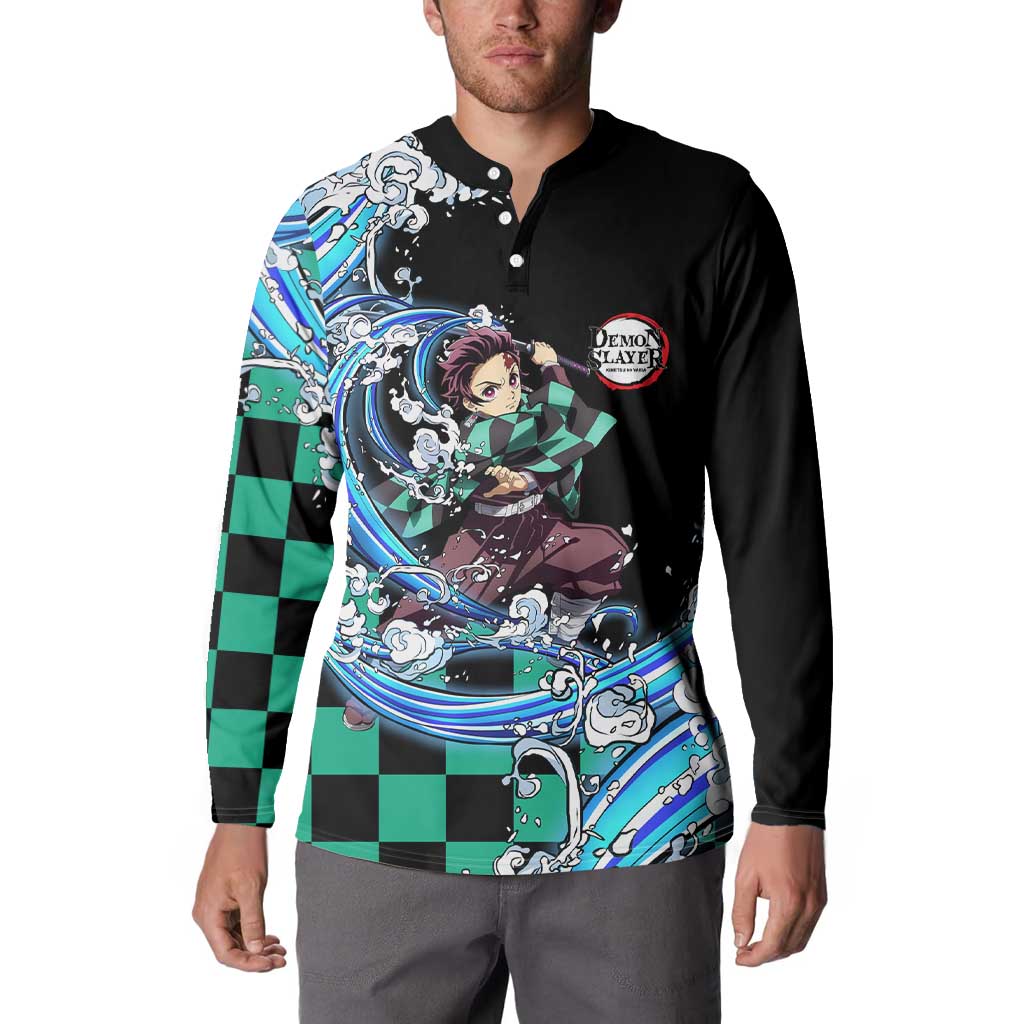 Tanjiro Kamado - Demon Slayer Button Sweatshirt Anime Style