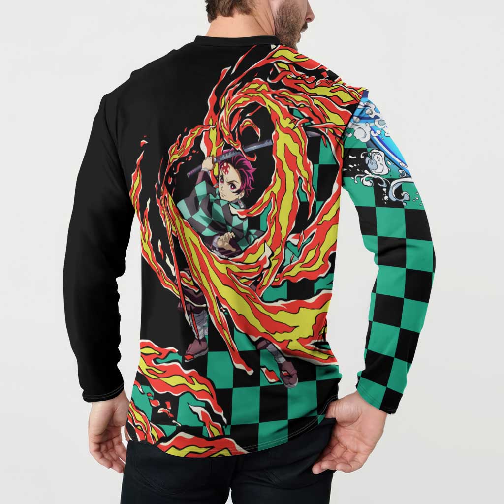 Tanjiro Kamado - Demon Slayer Button Sweatshirt Anime Style