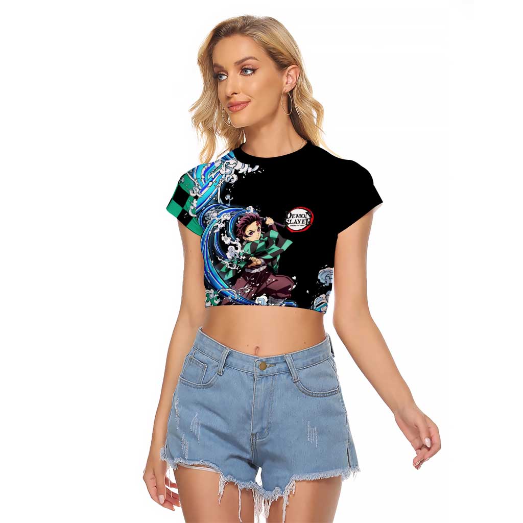 Tanjiro Kamado - Demon Slayer Raglan Cropped T Shirt Anime Style