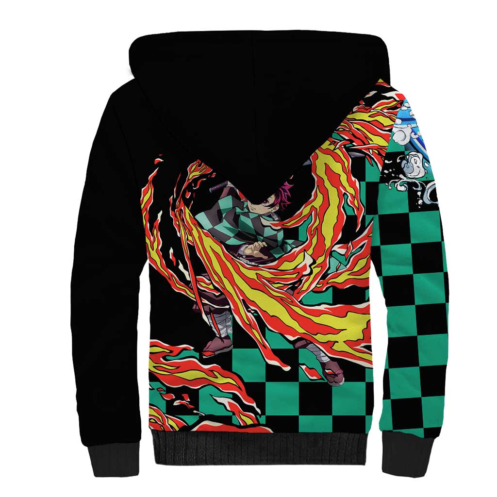 Tanjiro Kamado - Demon Slayer Sherpa Hoodie Anime Style