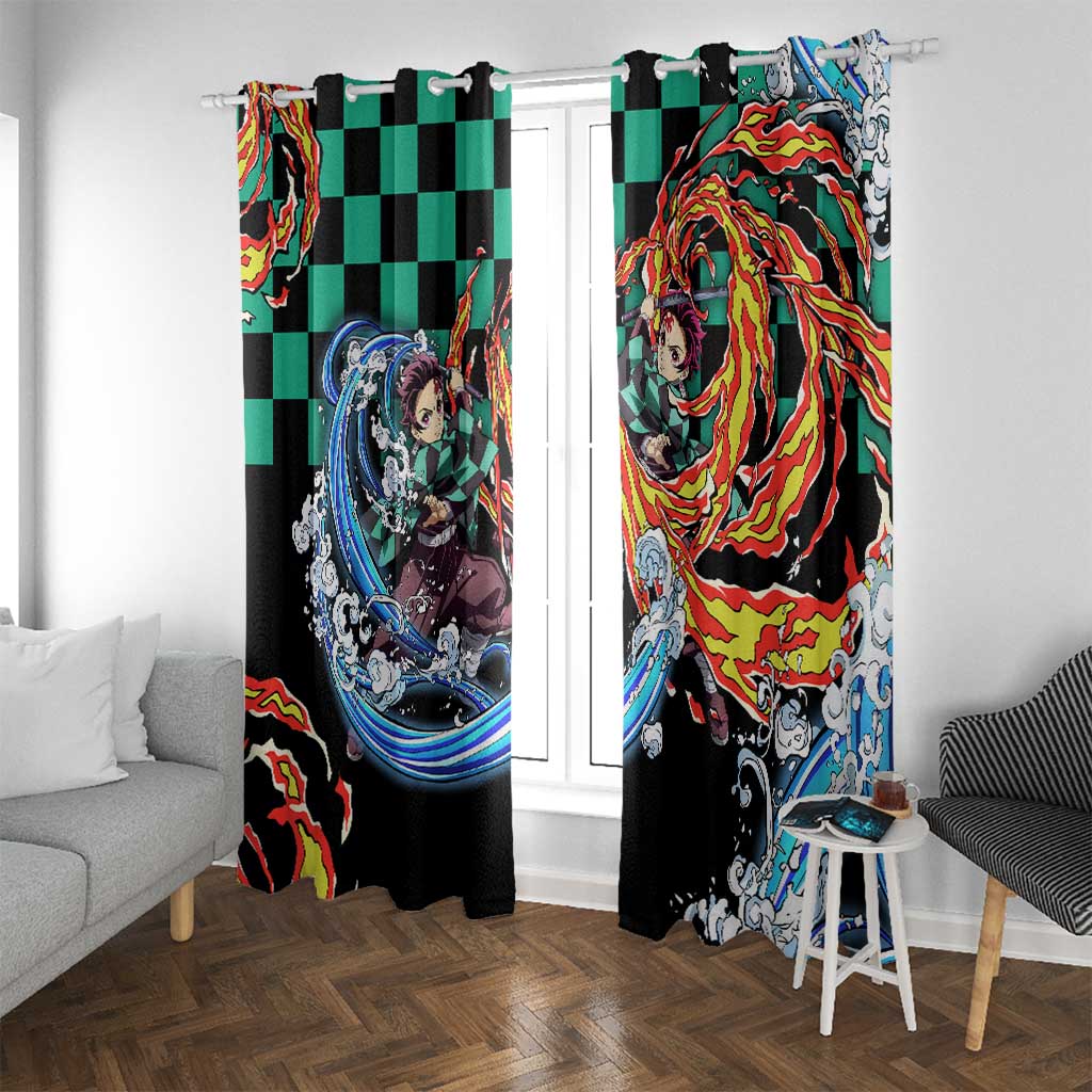 Tanjiro Kamado - Demon Slayer Window Curtain Anime Style