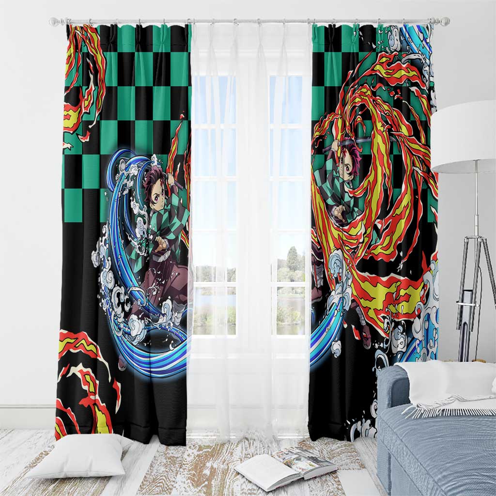 Tanjiro Kamado - Demon Slayer Window Curtain Anime Style