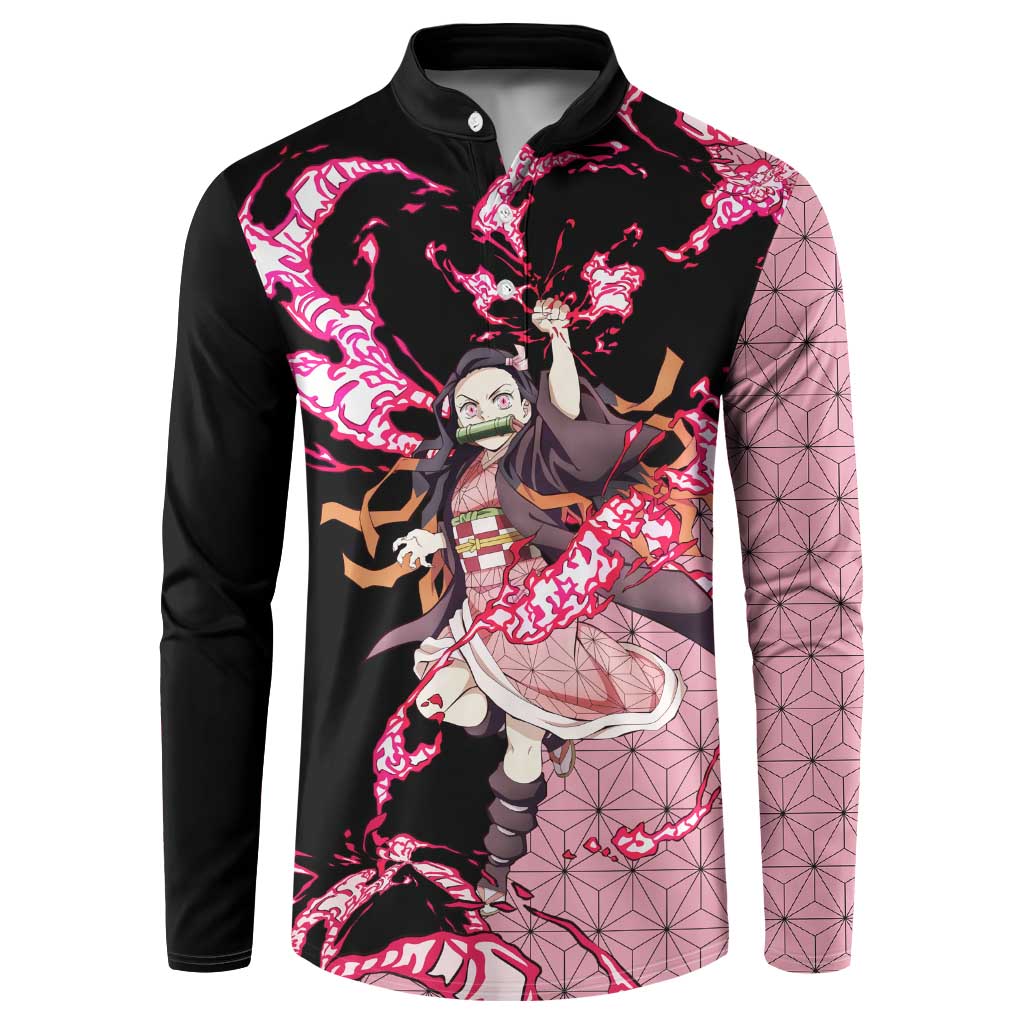 Nezuko Kamado - Demon Slayer Button Sweatshirt Anime Style