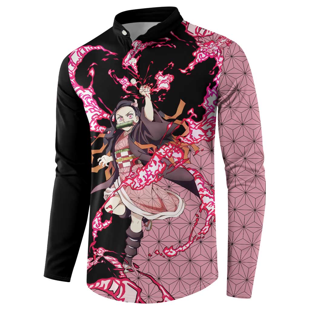 Nezuko Kamado - Demon Slayer Button Sweatshirt Anime Style