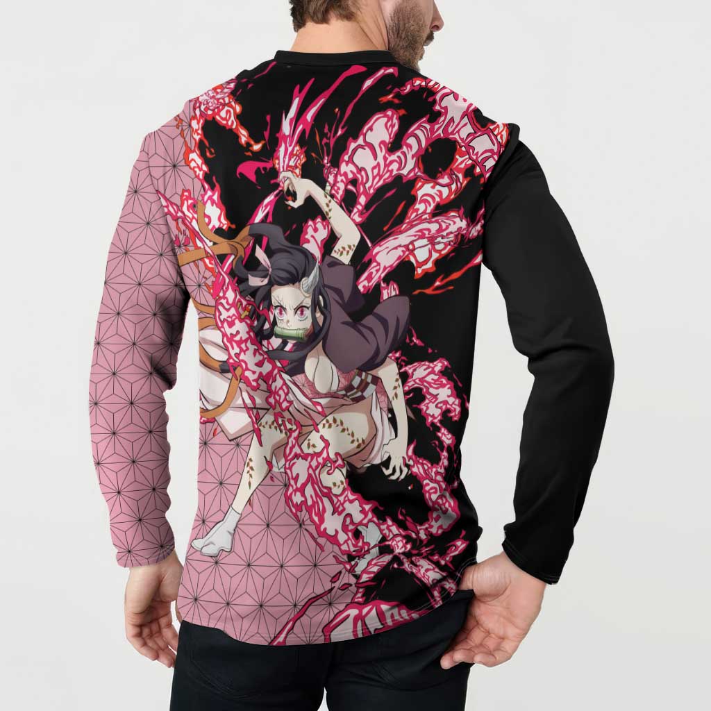 Nezuko Kamado - Demon Slayer Button Sweatshirt Anime Style