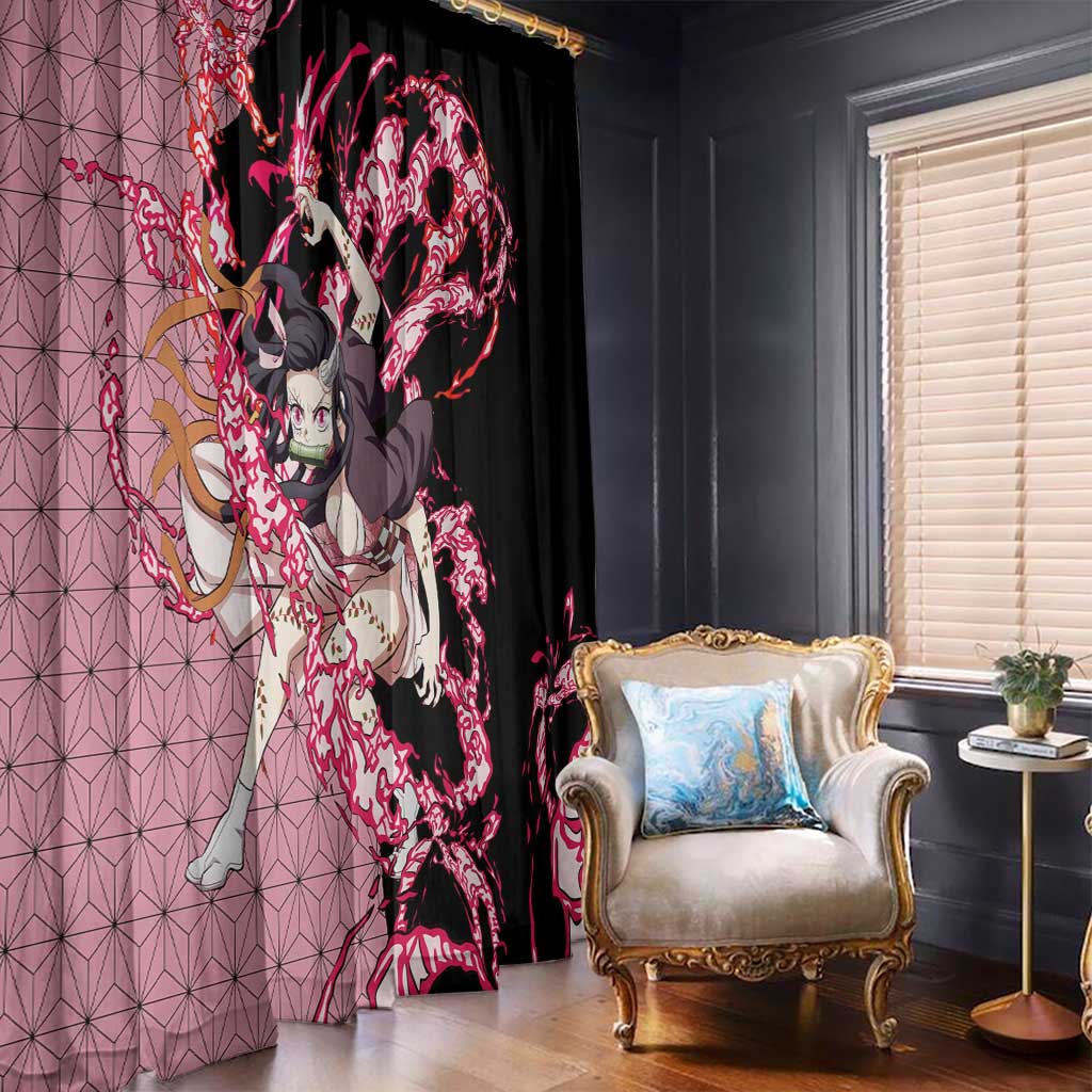 Nezuko Kamado - Demon Slayer Window Curtain Anime Style