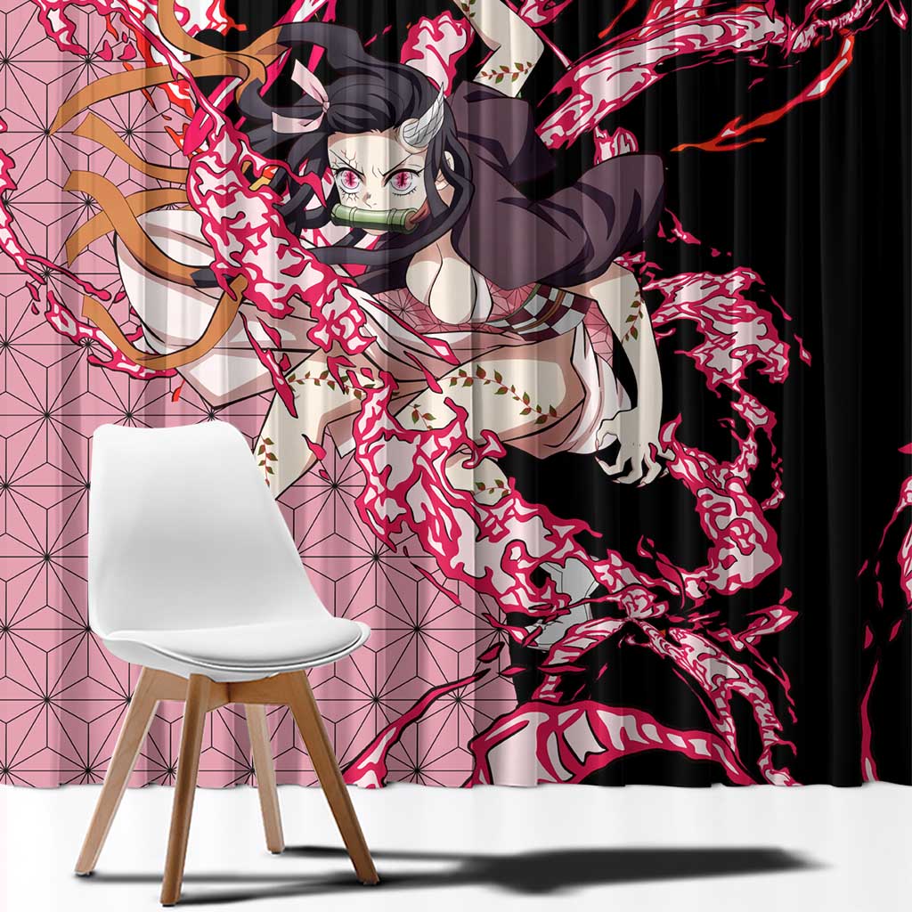 Nezuko Kamado - Demon Slayer Window Curtain Anime Style