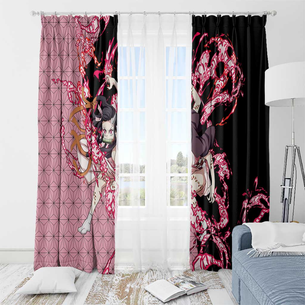 Nezuko Kamado - Demon Slayer Window Curtain Anime Style
