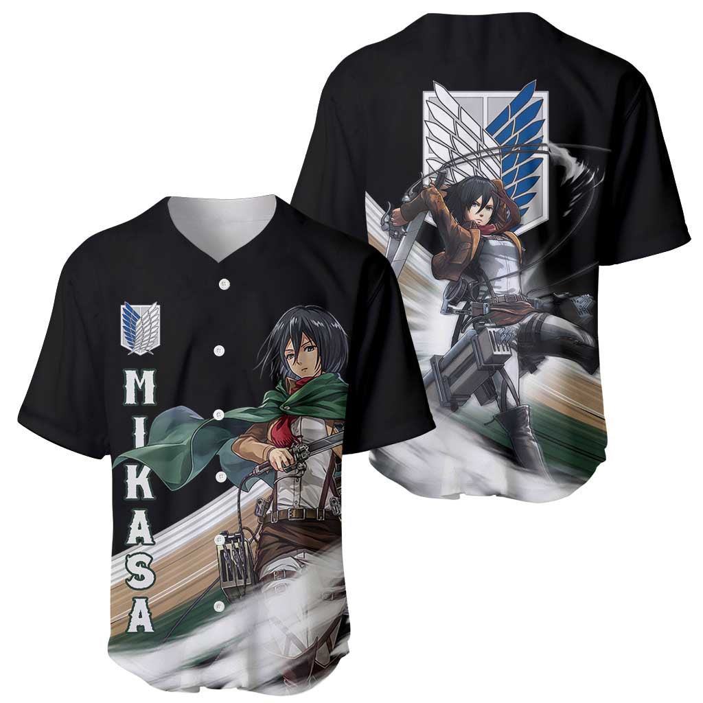 Mikasa Ackerman - Attack On Titan Baseball Jersey Anime Style