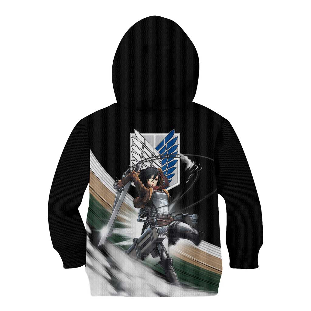 Mikasa Ackerman - Attack On Titan Kid Hoodie Anime Style