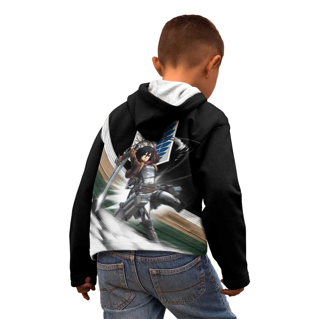 Mikasa Ackerman - Attack On Titan Kid Hoodie Anime Style