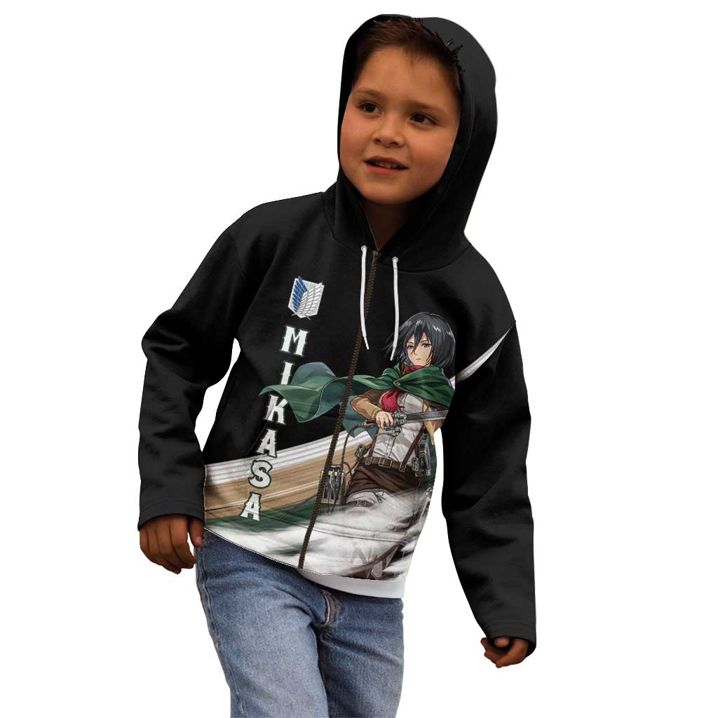 Mikasa Ackerman - Attack On Titan Kid Hoodie Anime Style