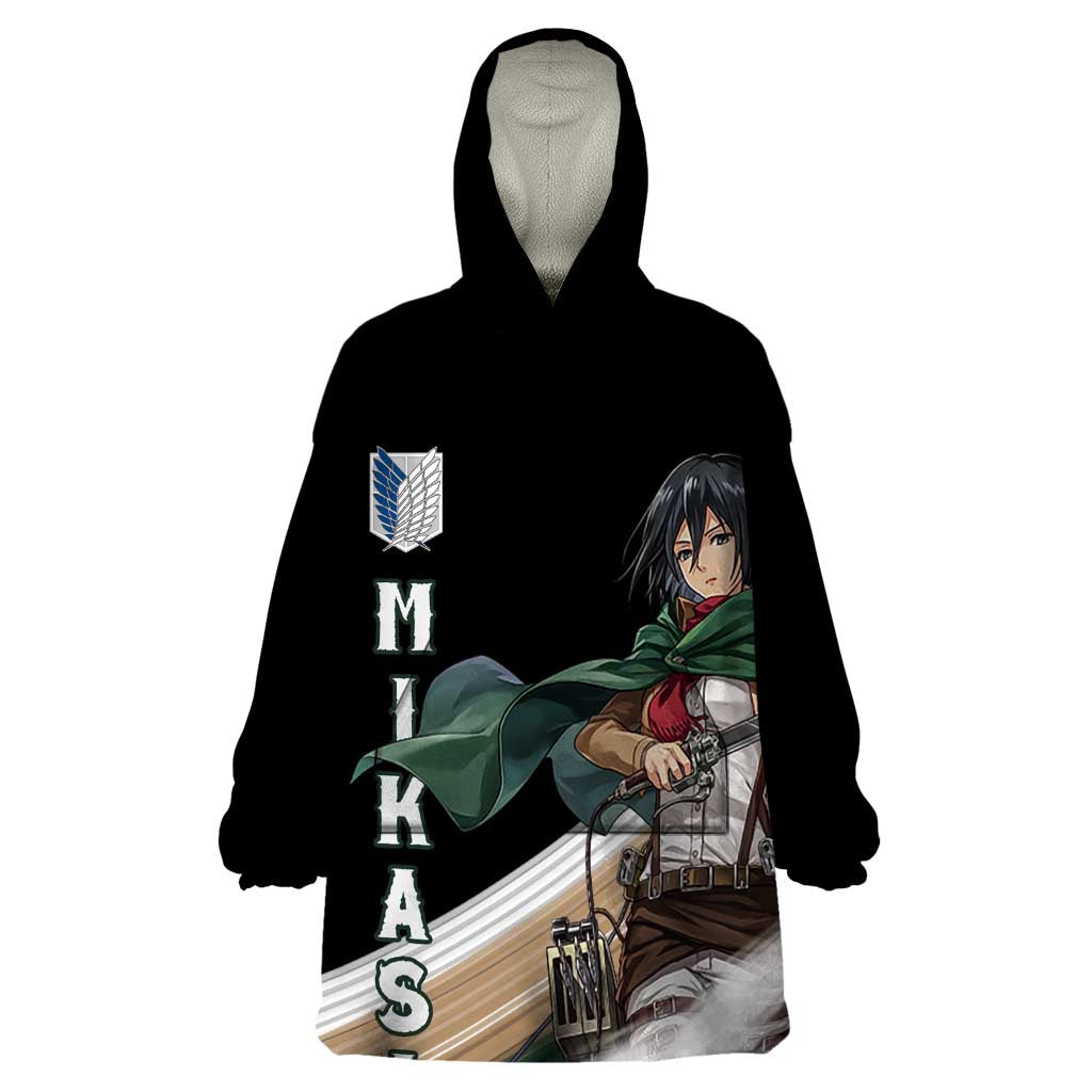 Mikasa Ackerman - Attack On Titan Wearable Blanket Hoodie Anime Style