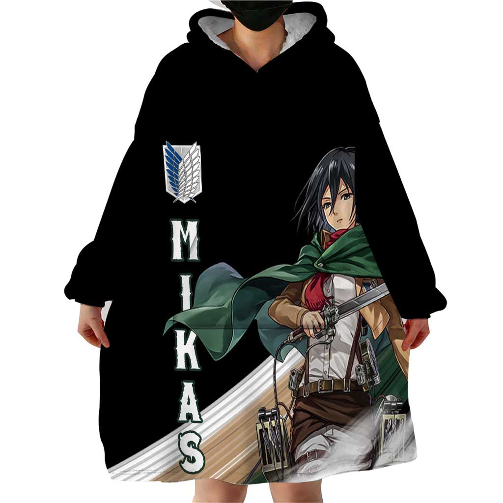 Mikasa Ackerman - Attack On Titan Wearable Blanket Hoodie Anime Style