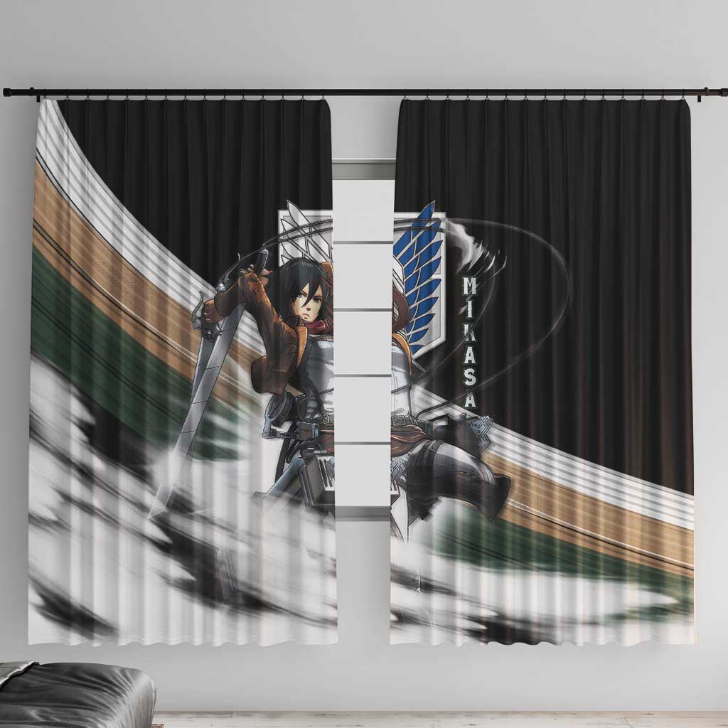 Mikasa Ackerman - Attack On Titan Window Curtain Anime Style