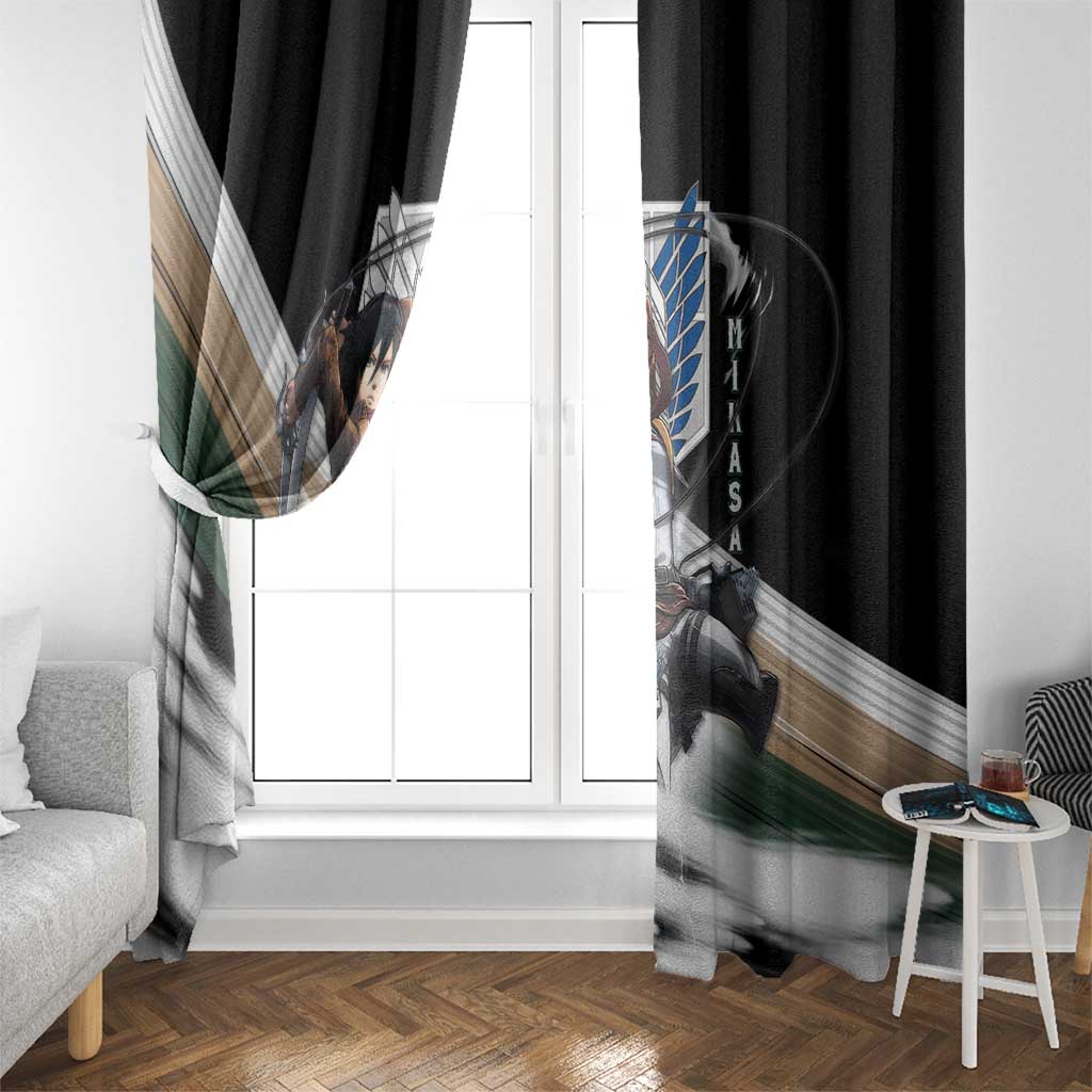 Mikasa Ackerman - Attack On Titan Window Curtain Anime Style