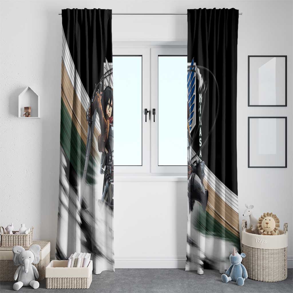 Mikasa Ackerman - Attack On Titan Window Curtain Anime Style