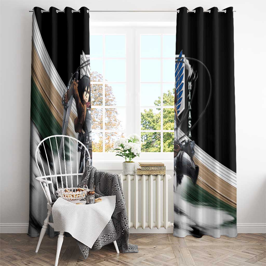 Mikasa Ackerman - Attack On Titan Window Curtain Anime Style