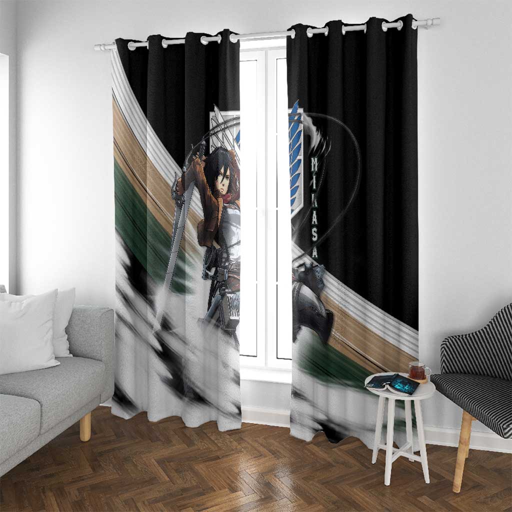 Mikasa Ackerman - Attack On Titan Window Curtain Anime Style