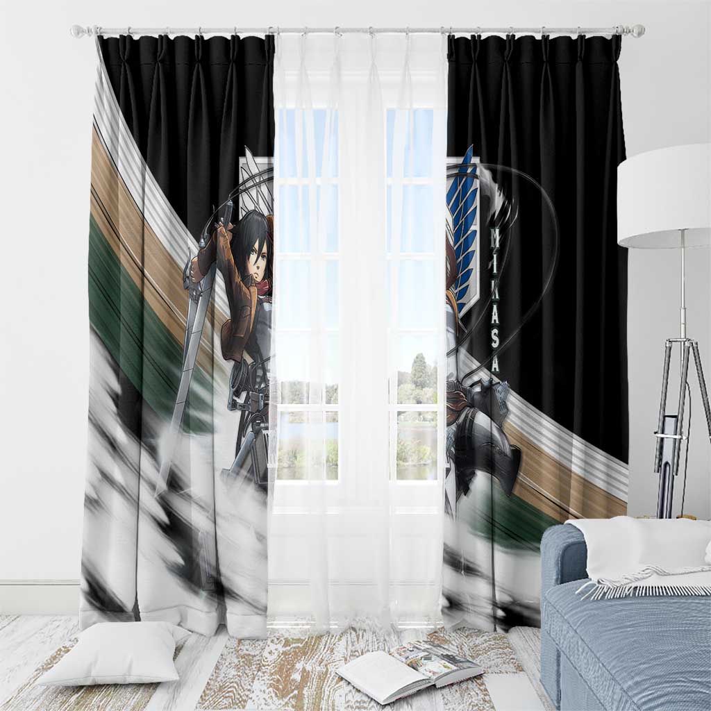 Mikasa Ackerman - Attack On Titan Window Curtain Anime Style