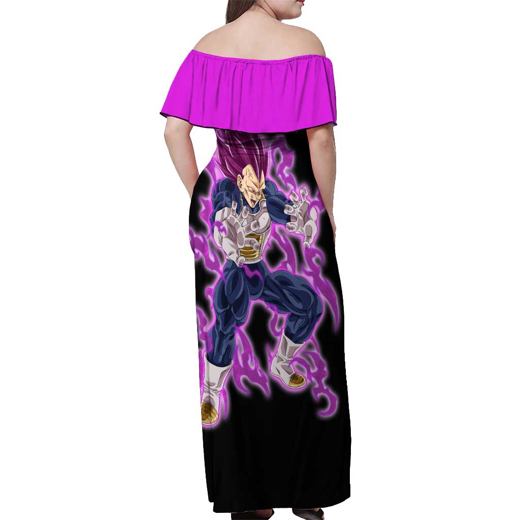 Vegeta Ultra Ego - Dragon Ball Off Shoulder Maxi Dress Anime Style