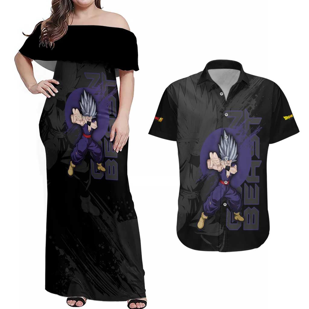 Gohan Beast - Dragon Ball Couples Matching Off Shoulder Maxi Dress and Hawaiian Shirt Anime Style