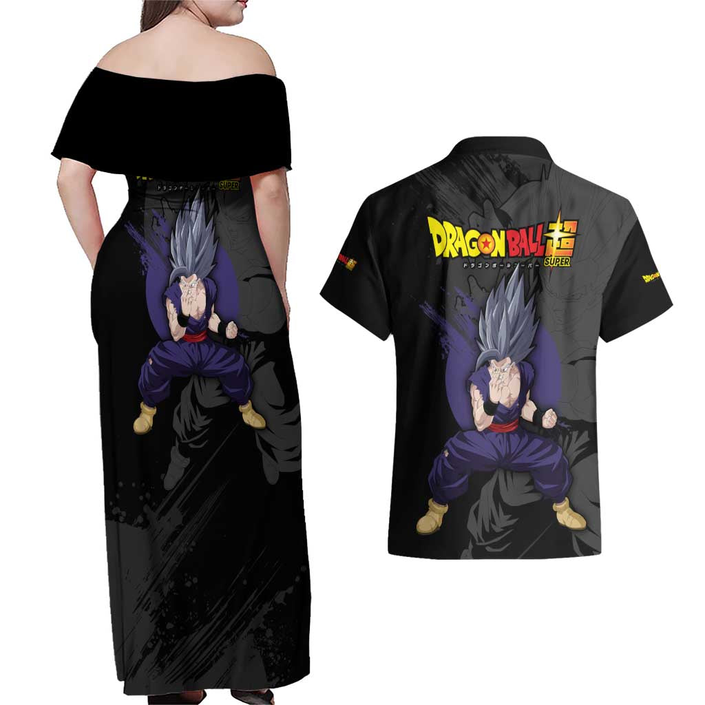 Gohan Beast - Dragon Ball Couples Matching Off Shoulder Maxi Dress and Hawaiian Shirt Anime Style