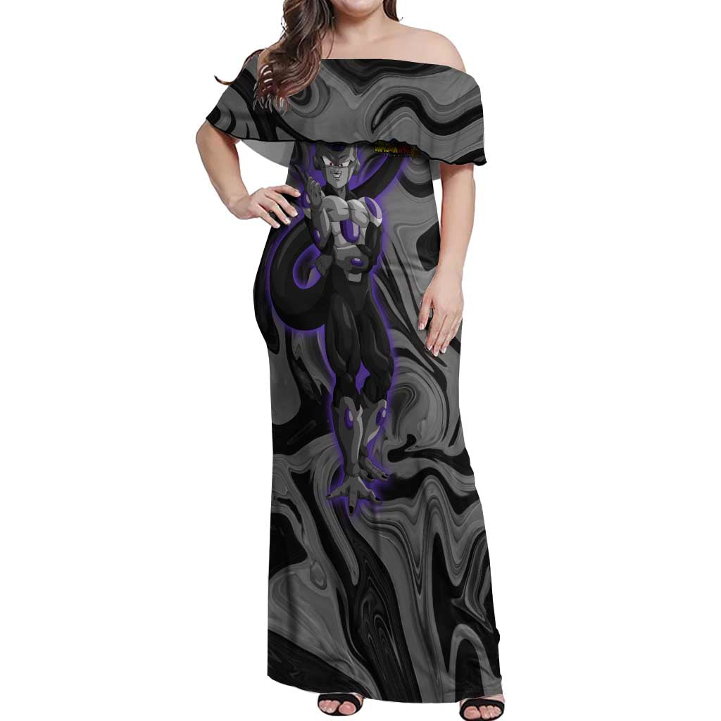 Black Frieza - Dragon Ball Off Shoulder Maxi Dress Anime Style