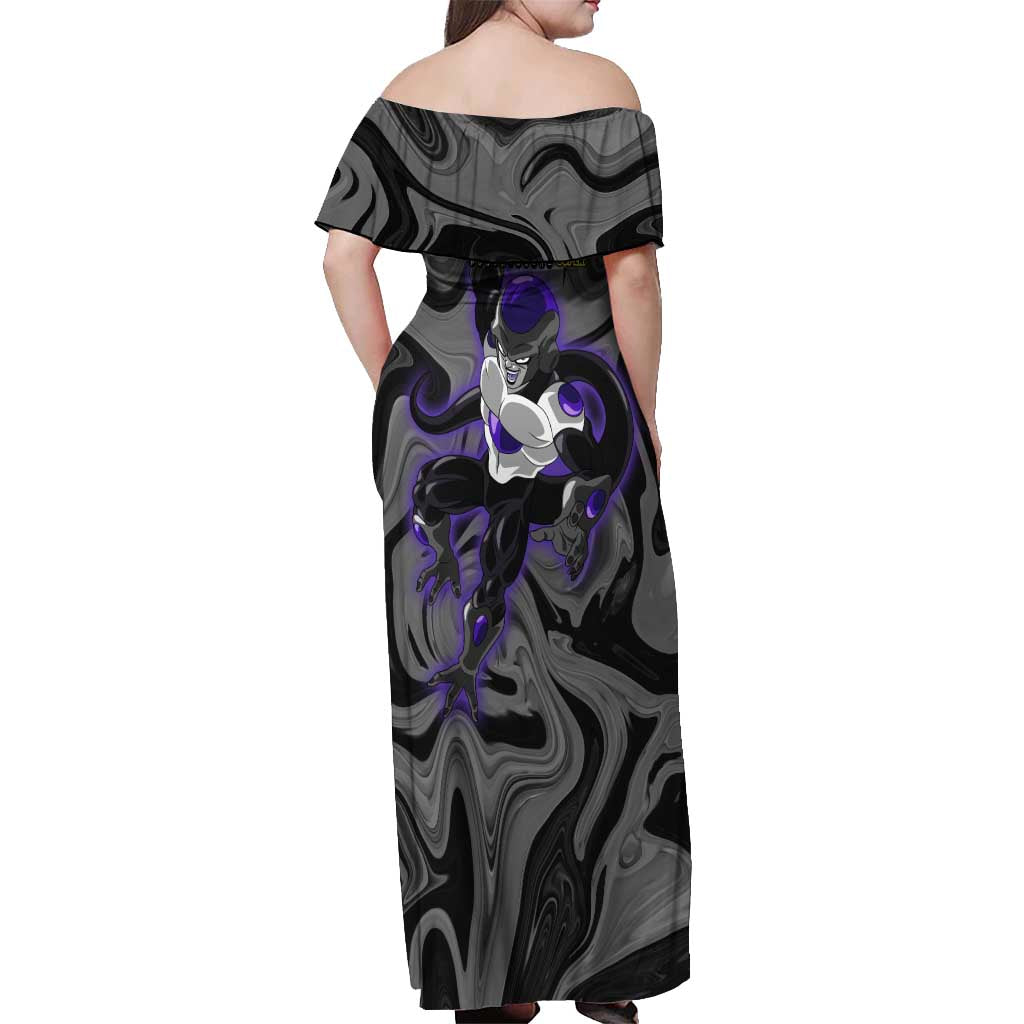 Black Frieza - Dragon Ball Off Shoulder Maxi Dress Anime Style