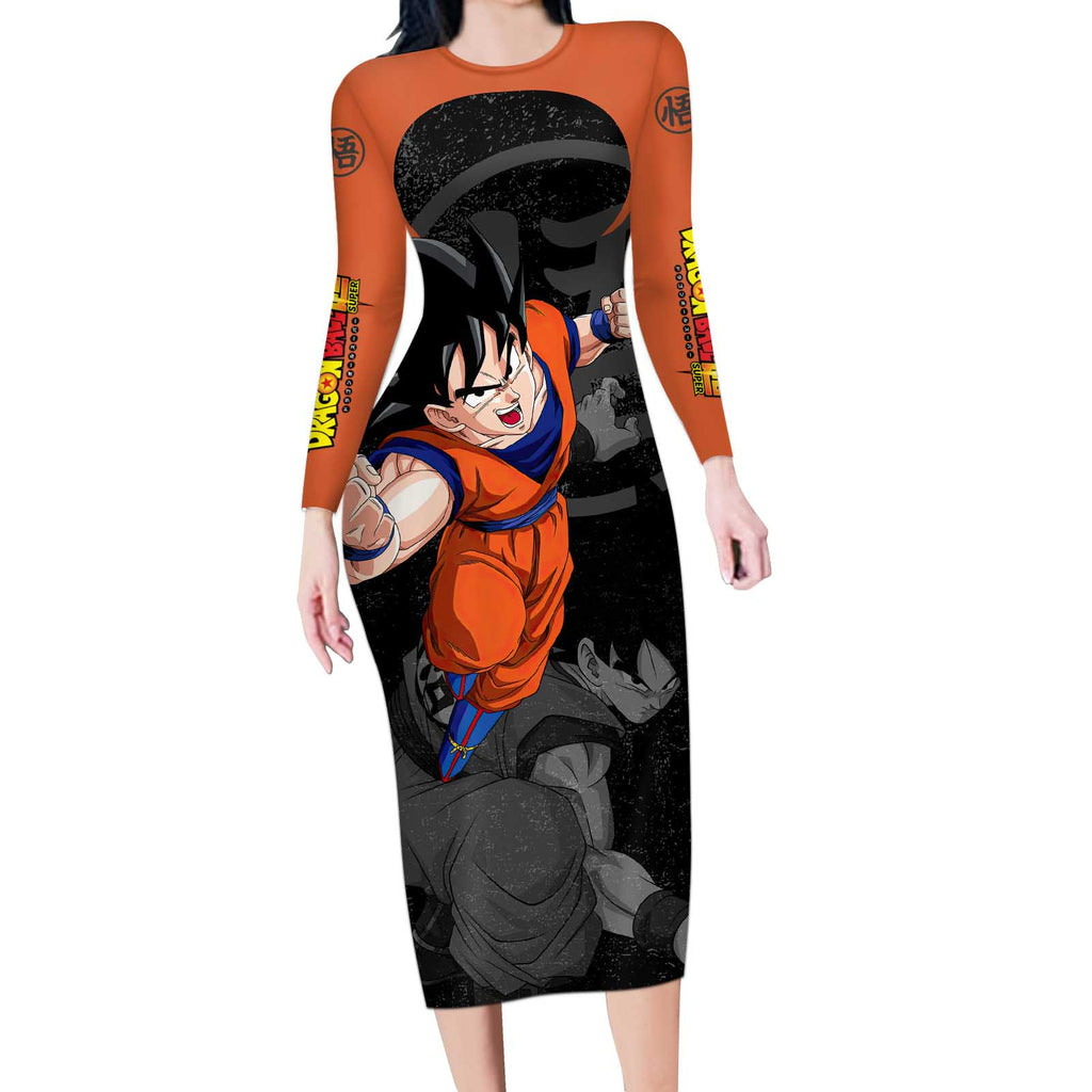 Goku - Dragon Ball Z Long Sleeve Bodycon Dress Anime Style