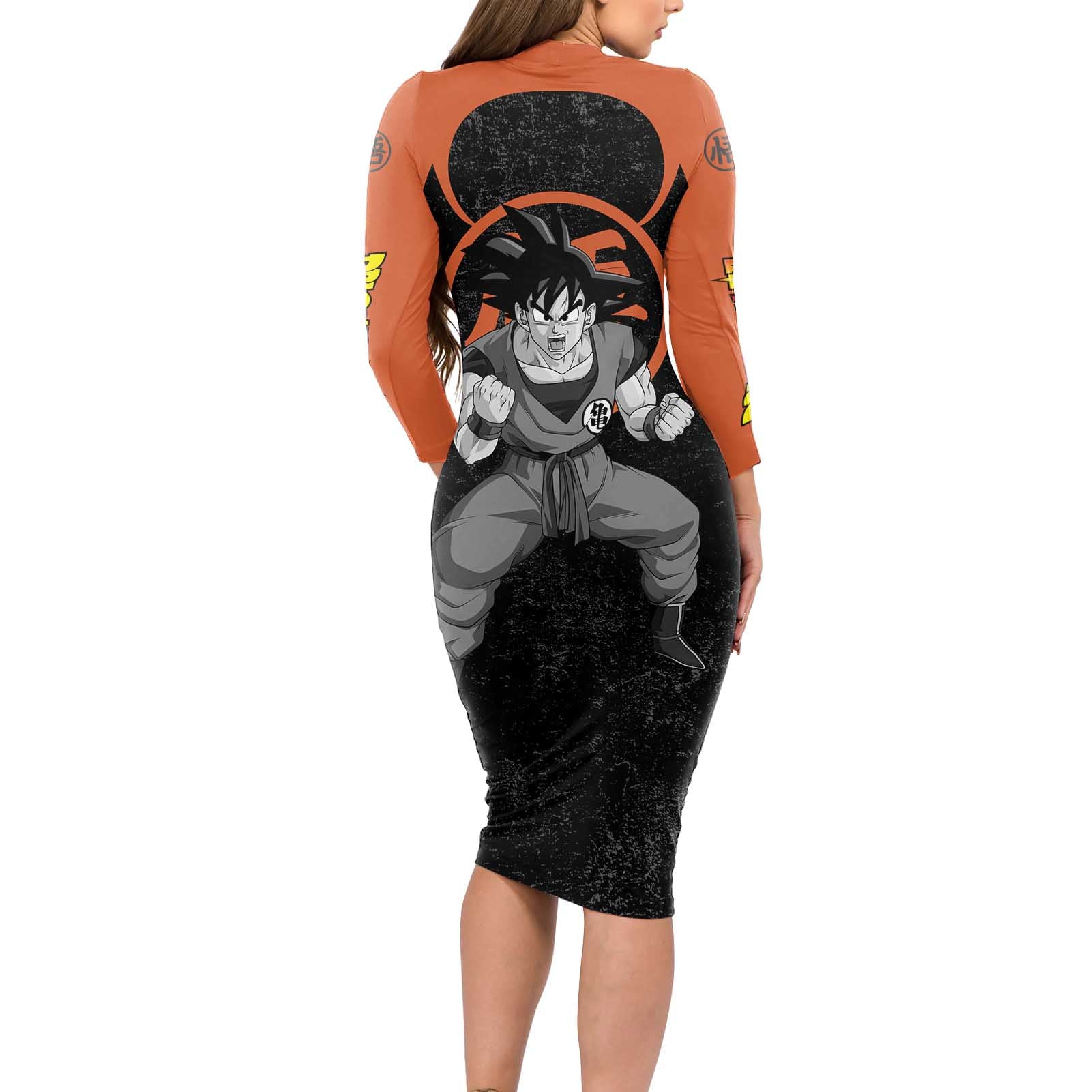 Goku - Dragon Ball Z Long Sleeve Bodycon Dress Anime Style