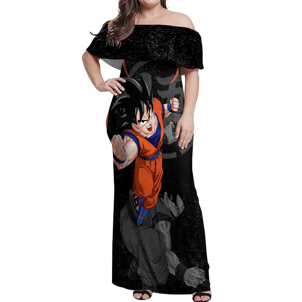 Goku - Dragon Ball Z Off Shoulder Maxi Dress Anime Style
