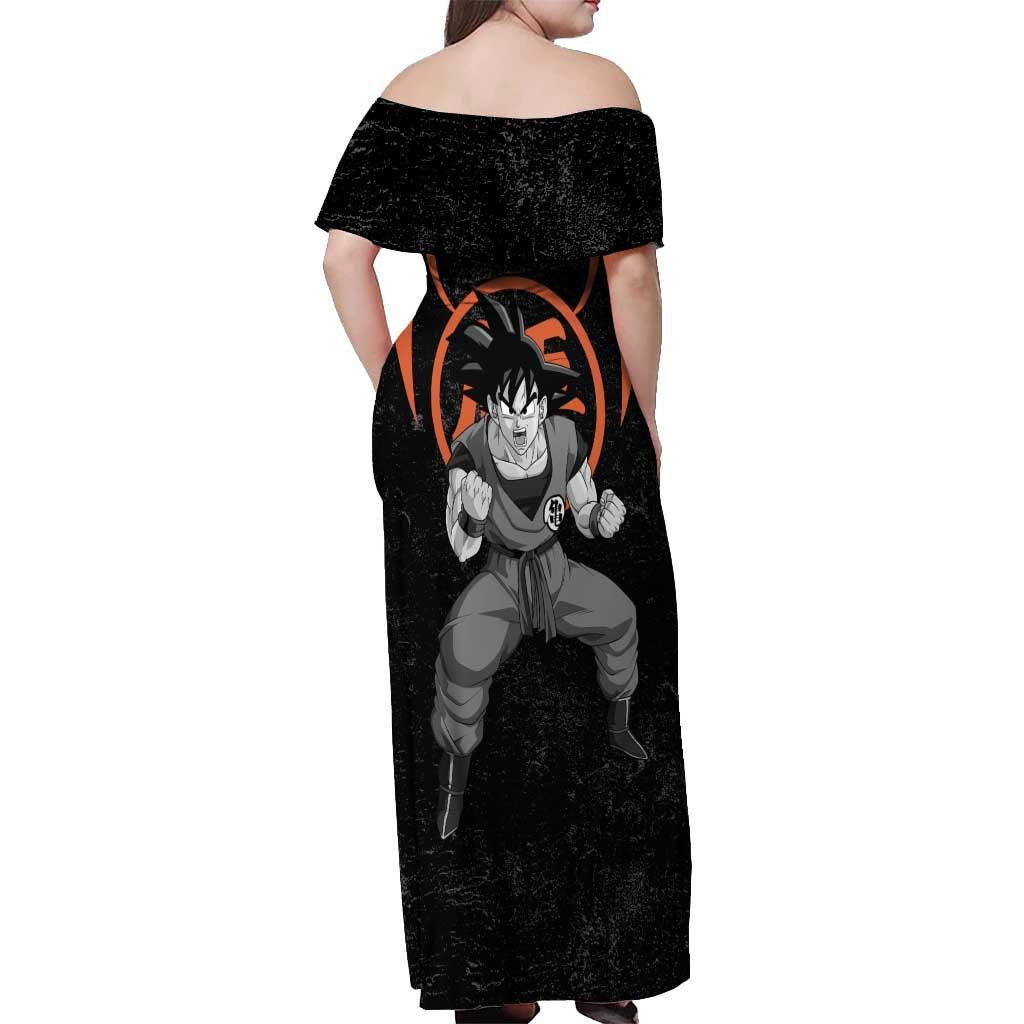 Goku - Dragon Ball Z Off Shoulder Maxi Dress Anime Style