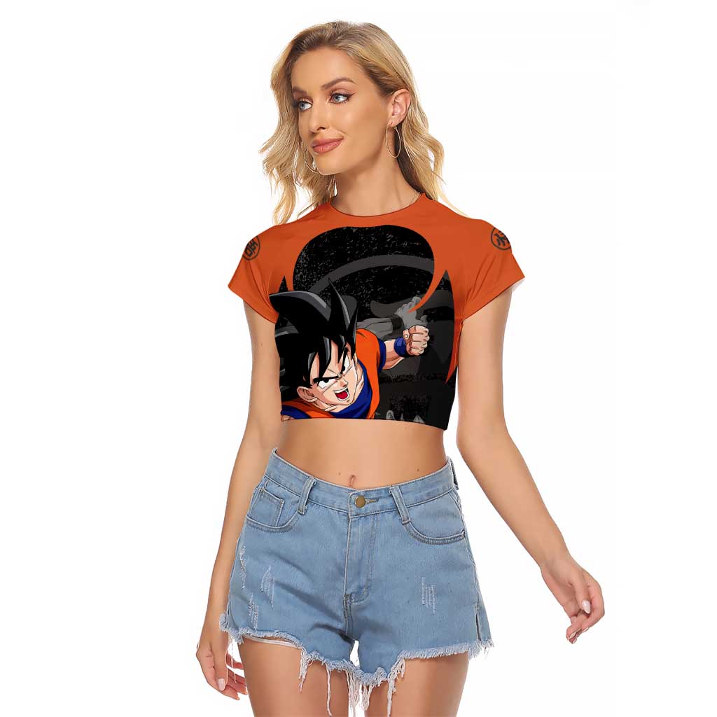 Goku - Dragon Ball Z Raglan Cropped T Shirt Anime Style