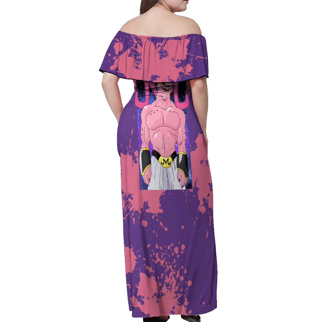 Skinny Majin Buu - Dragon Ball Off Shoulder Maxi Dress Anime Style