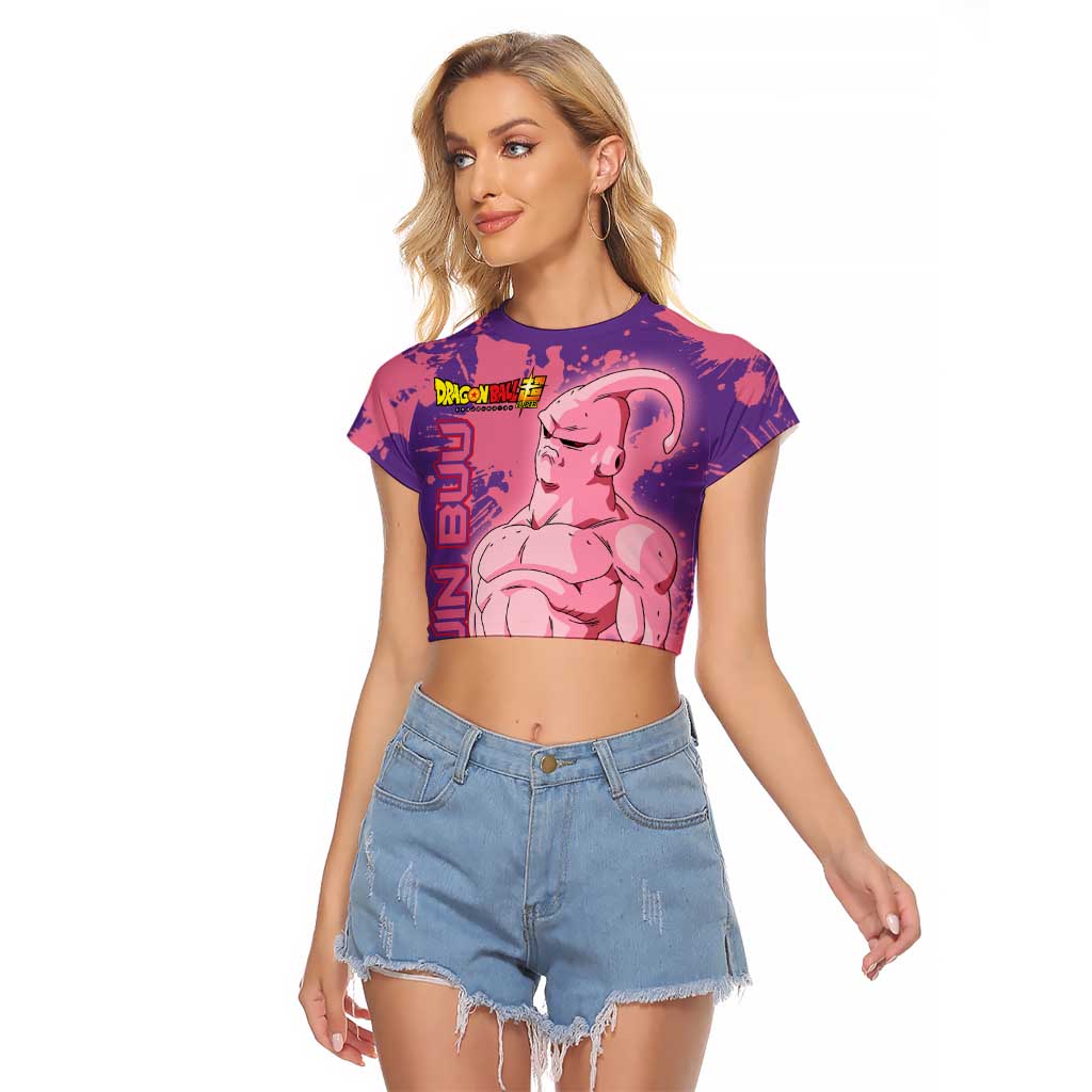 Skinny Majin Buu - Dragon Ball Raglan Cropped T Shirt Anime Style