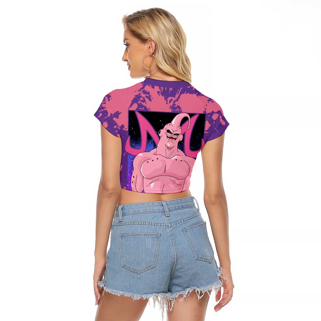 Skinny Majin Buu - Dragon Ball Raglan Cropped T Shirt Anime Style