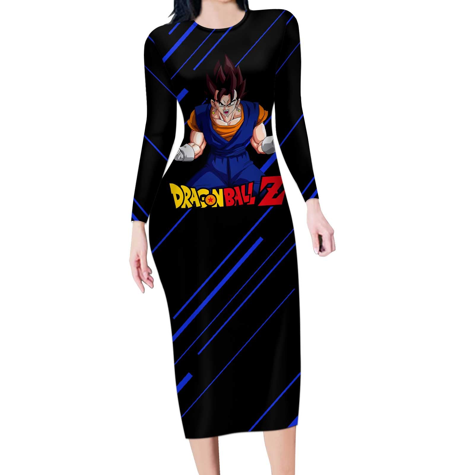 Vegito - Dragon Ball Long Sleeve Bodycon Dress Anime Style